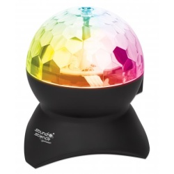 Manhattan Sound Science Disco Light Ball Bluetooth Speaker, FM Radio, Decent Sound Output (3W), 8 hour Playback time, Integrated Controls, Range 10m, microSD card reader, Aux 3.5mm, USB-A charging cable incl, Bluetooth 5.0, 3 Years Warranty