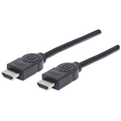 Manhattan HDMI 4K@30Hz Cable with Ethernet, 5m, Suitable for ALL 1080p/HD and majority of 4K uses (check your system 4K specification to be sure), Male to Male, Black, Ultra HD 4k x 2k, Lifetime Warranty, High Speed, Equivalent to HDMIMM15HS (except 40cm 