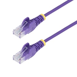StarTech.com 10m Purple Slim CAT6 Ethernet Cable, Snagless, 100W PoE, UTP, LSZH, 28AWG Pure Bare Copper Wire, Slim RJ45 Network Patch Cord w/Strain Reliefs, Individually Tested