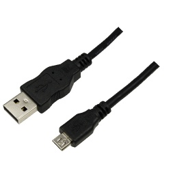 LogiLink 1.8m USB/microUSB USB cable USB 2.0 USB A Micro-USB B 0.48 Gbit/s Black