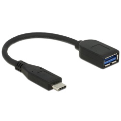 DeLOCK USB 3.1 Gen 2 Type-C/Typ-A USB cable 0.1 m USB C USB A Black