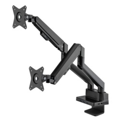 Manhattan Dual Desk Mount for TV & Monitors (Full Motion Gas Spring) with built-in Dock, For screens to 27