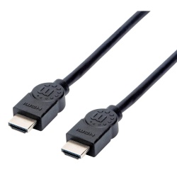 Manhattan HDMI 4K@30Hz Cable, 1.5m, Suitable for ALL 1080p/HD and majority of 4K uses (check your system 4K specification to be sure), Male to Male, Black, Ultra HD 4k x 2k, Lifetime Warranty, High Speed, Equivalent to HDMM150CM
