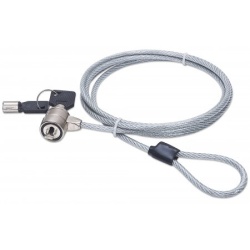 Manhattan Laptop Lock (Kensington) with two keys, Compatible with Kensington standard style locks, 1.5m cable, Anti theft, Strong steel cable - metal with clear PVC jacket, Notebook, Lifetime Warranty