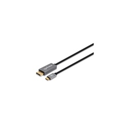 Manhattan USB-C to DisplayPort 1.4 Cable, 8K@60Hz, 3m, Male to Male, Not Bi-Directional, Black, Three Year Warranty