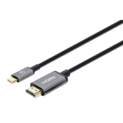 Manhattan USB-C to HDMI Cable, 4K@60Hz, 1m, Black, Male to Male, Three Year Warranty, Equivalent to CDP2HD2MBNL