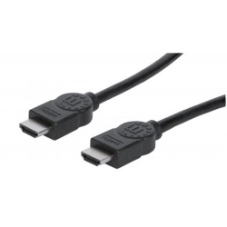 Manhattan HDMI 4K@30Hz Cable with Ethernet, 1.8m, Suitable for ALL 1080p/HD and majority of 4K uses (check your system 4K specification to be sure), Male to Male, Black, Ultra HD 4k x 2k, Lifetime Warranty, High Speed, Equivalent to HDMIMM6HS