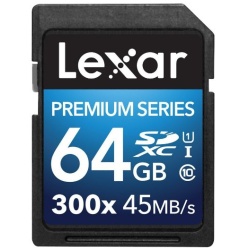 64GB Lexar Class 10 SDXC Class 10 300X Memory Card 45MB/sec