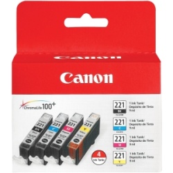 Canon CLI-221 Ink Cartridge (Black, Cyan, Magenta, Yellow)