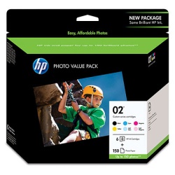 HP 02 Photo Multi-pack Ink Cartridge (Black, Cyan, Magenta, Yellow, LT Cyan, Lt Magenta)