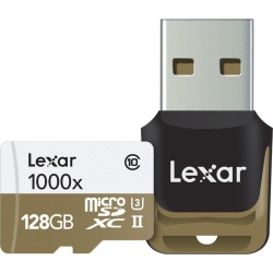 128GB Lexar microSDXC UHS-II 1000x with Reader (Class 10) U3