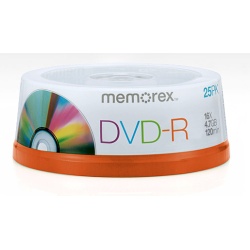 Memorex DVD-R 4.7GB 16x Silver 25-Pack Spindle
