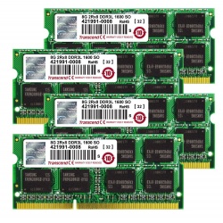 32GB Transcend Apple Mac JetMemory DDR3L 1600MHz CL11 1.35V SO-DIMM 4x8GB Quad Channel Kit