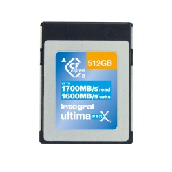 512GB Integral Ultima Pro X2 CFexpress Cinematic Memory Card 11322X Speed 1700/1600 MB/sec Read/Write