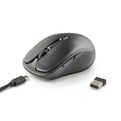 NGS EVOSPOOK Wireless Rechargable Multimode Mouse, Black
