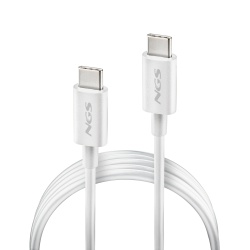 NGS Zyro, 60W USB-C to USB-C Fast Charging 1m Cable, White