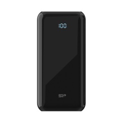 Silicon Power QS28 20,000mAh with LCD Power Bank : 2x USB A Out, 1x Micro USB + 1x USB C In/out, Li-Polymer, QC3.0 & PD fast charging, Black