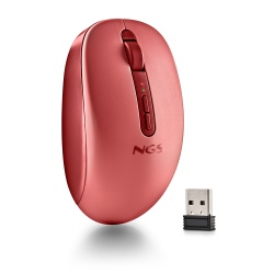 NGS FOG DUAL Wireless BT Dual-Mode Mouse, Red