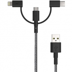 PQI i-Cable Multi-Plug 180 (Micro USB / USB Type C / Lightning)