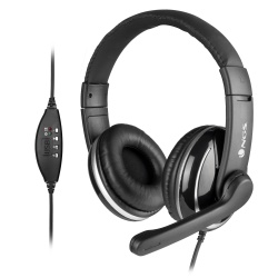 NGS USB Stereo Headphones with Microphone, Black
