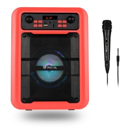 NGS Lingo 20W Portable Wireless BT Speaker with Microphone - RED