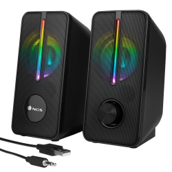NGS GSX-150, 12W Multimedia Gaming Speakers with RGB Lights, USB Powered