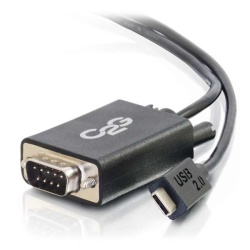 3FT C2G USB Type-C 2.0 Male To DB9 Male Serial Adapter Cable - Black