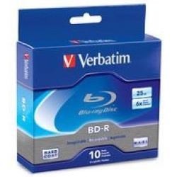 Verbatim Blu Ray BD-R 97238 25GB 6X Branded 10-Pack Spindle Box