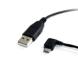 StarTech 3ft Micro USB Type-A to Left Angle Micro USB Type-B Cable Black