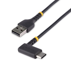 3FT USB A To USB C Right Angle Charging Cable - Black