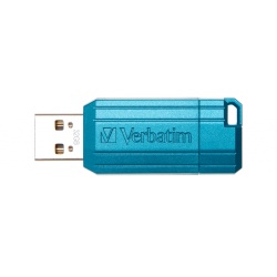 32GB Verbatim PinStripe USB2.0 Flash Drive - Blue