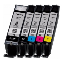 Canon PGI-570 Black, Pigment Black, Yellow, Cyan, Magenta Ink Cartridge