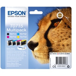 Epson T0715 Black, Yellow, Cyan, Magenta Ink Cartridge
