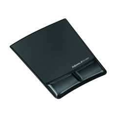 Fellowes Health V Crystal Mouse Pad with Wrist Support-Black