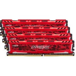 64GB Crucial Ballistix Sport LT DDR4 2666MHz PC4-21300 CL16 1.2V Quad Memory Kit (4 x 16GB) - Red