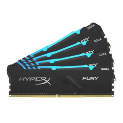 32GB Kingston HyperX Fury RGB DDR4 3466MHz PC4-27700 CL16 1.35V Quad Memory Kit (4 x 8GB) - Black
