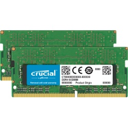 32GB Crucial DDR4 SO-DIMM 2666MHz PC4-21300 CL19 1.2V Dual Memory Kit (2 x 16GB)