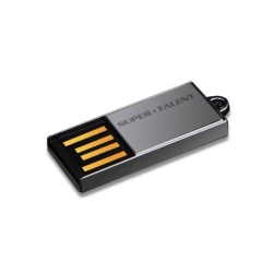 16GB Super Talent Pico C Nickel Plated USB2.0 Flash Drive - Silver
