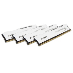64GB Intel HyperX Fury PC4-19200 2400MHz 1.2V DDR4 Quad Memory Kit (4 x 16GB) - White
