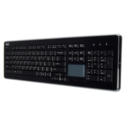 Adesso Keyboard SlimTouch 2.4GHz RF Wireless Compact Touchpad Black Keyboard - US Layout