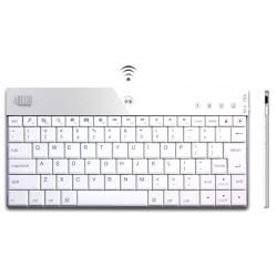 Adesso Bluetooth 3.0 Aluminum Scissor Switch Keyboard for iPad White Keyboard - US English