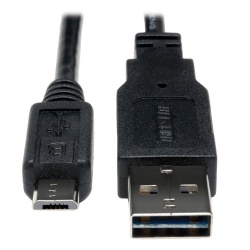 Tripp Lite 3FT USB2.0 Hi-Speed USB-A Male to Micro USB-B Male Universal Reversible Cable