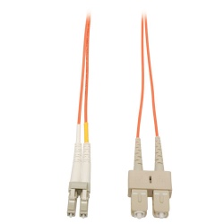 Tripp Lite 50FT Duplex Multimode LC to SC 50/125 Fiber Optic Patch Cable - Orange