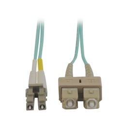 Tripp Lite 10FT 10GB Duplex Multimode LC to SC 50/125 OM3 LSZH Fiber Patch Cable - Aqua