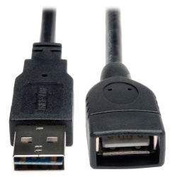 Tripp Lite 0.5FT Universal Reversible USB-A Male to USB-A Female Hi-Speed Extension Cable