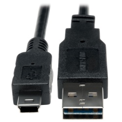 Tripp Lite 1FT Universal Reversible USB-A Male to 5Pin Mini USB-B Male Hi-Speed Converter Adapter Cable