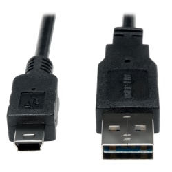 Tripp Lite 3FT Universal Reversible USB-A Male to 5-Pin Mini USB-B Male Hi-Speed Converter Adapter Cable