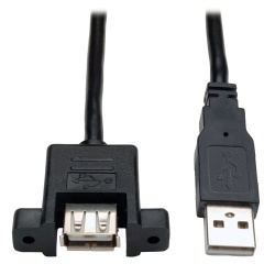 Tripp Lite 0.5FT USB-A Panel Mount Female to USB-A Male Hi-Speed Extension Cable