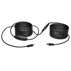 Tripp Lite 36FT USB3.0 USB-A Male to USB-B Male SuperSpeed Active Repeater Cable - Black