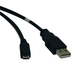 Tripp Lite 3FT USB2.0 Hi-Speed USB-A Male to Micro USB-B Male Cable - Black